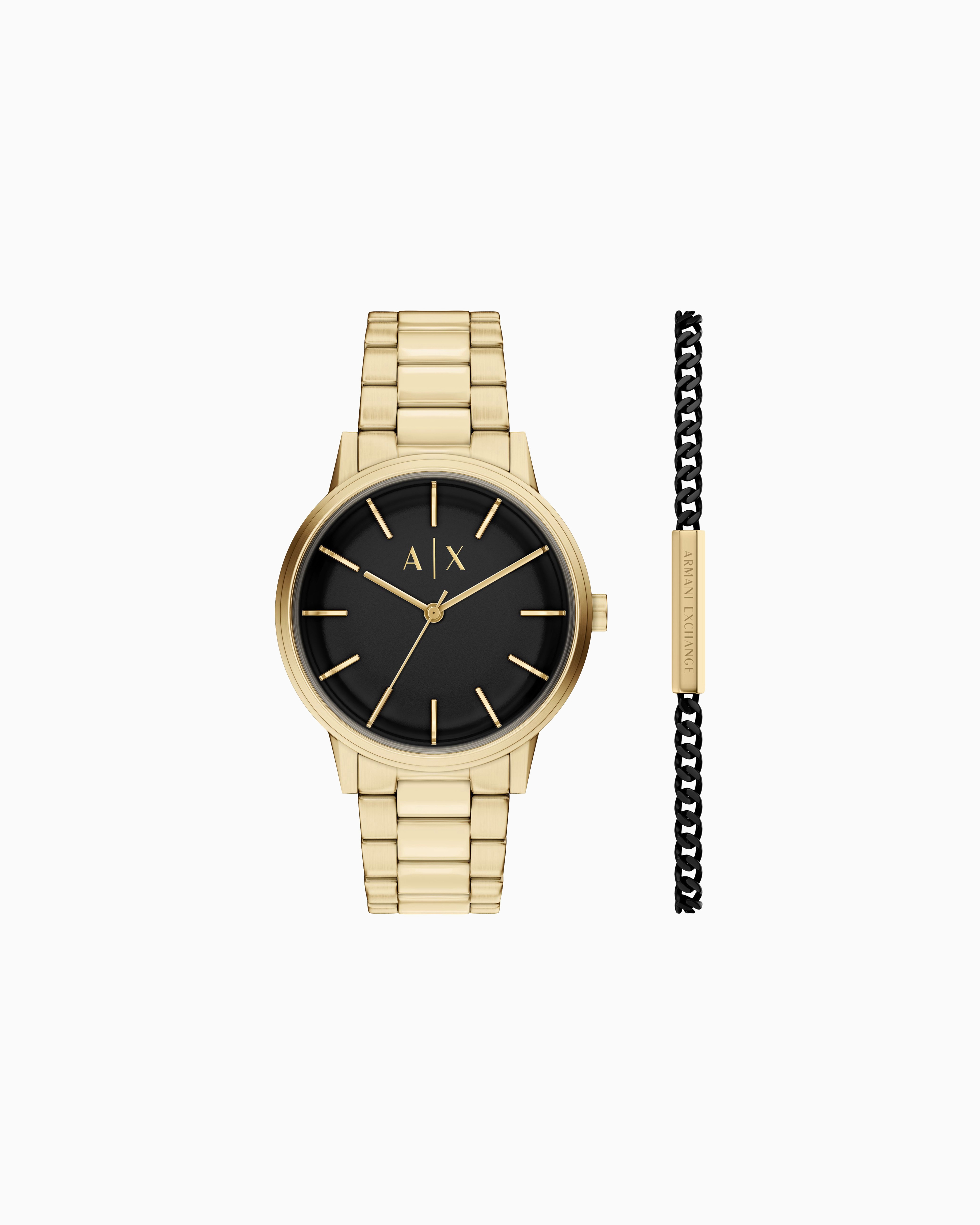 Armani Exchange Multicolored Quartz Watch And Bracelet Set