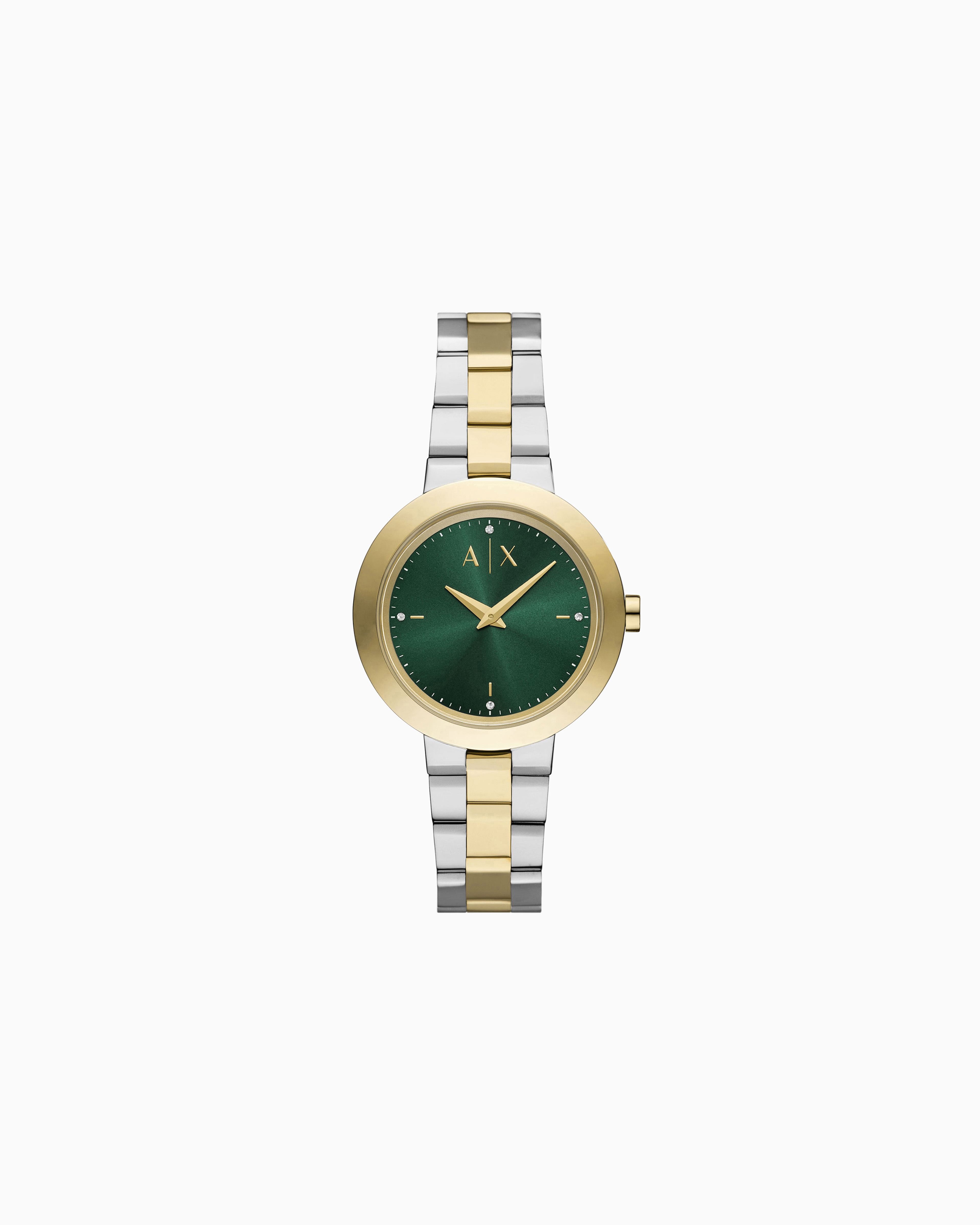 Armani Exchange Multicolored Two-Hand Two-Tone Stainless Steel Watch