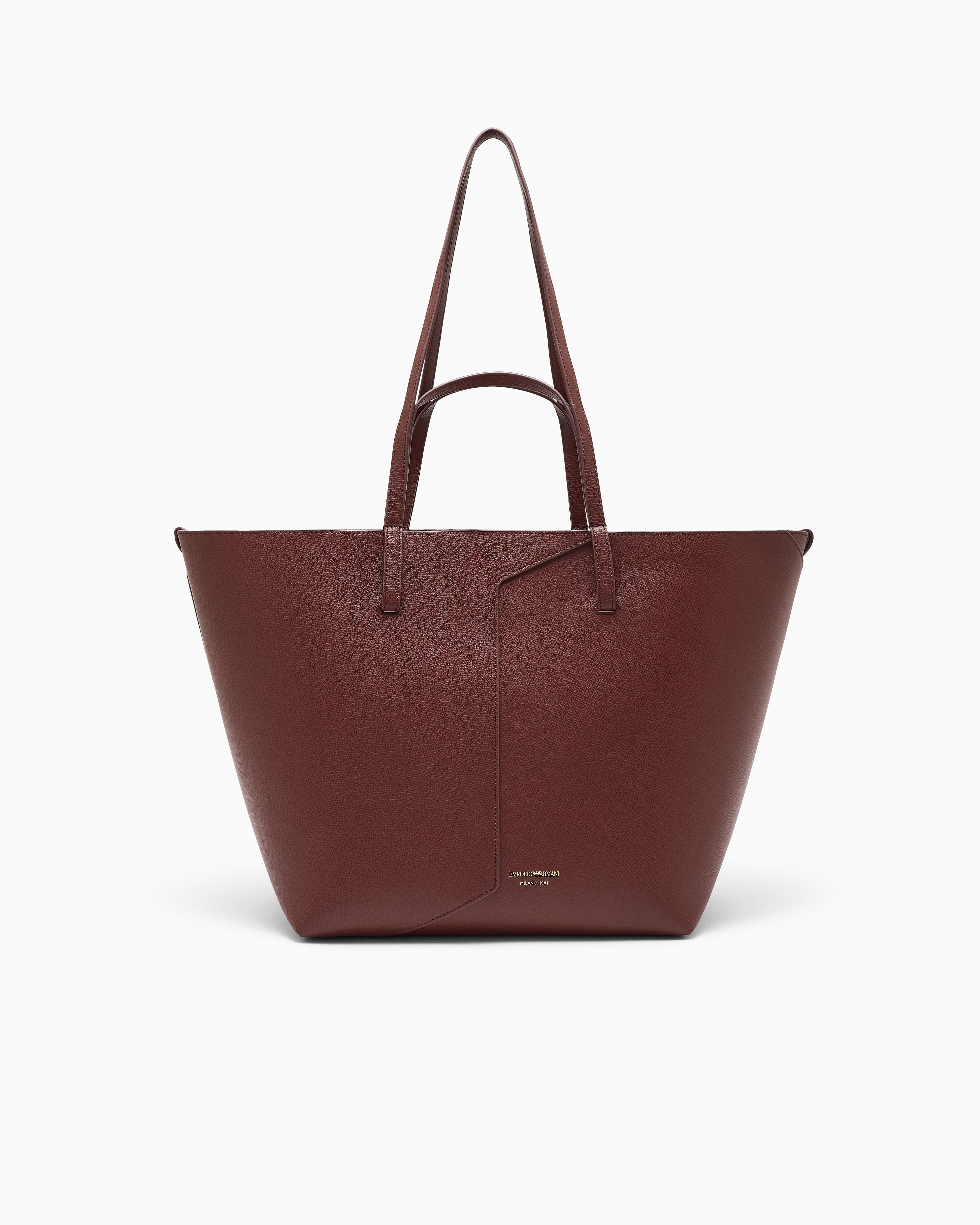 Emporio Armani Burgundy 1981 Leather Shopper Bag