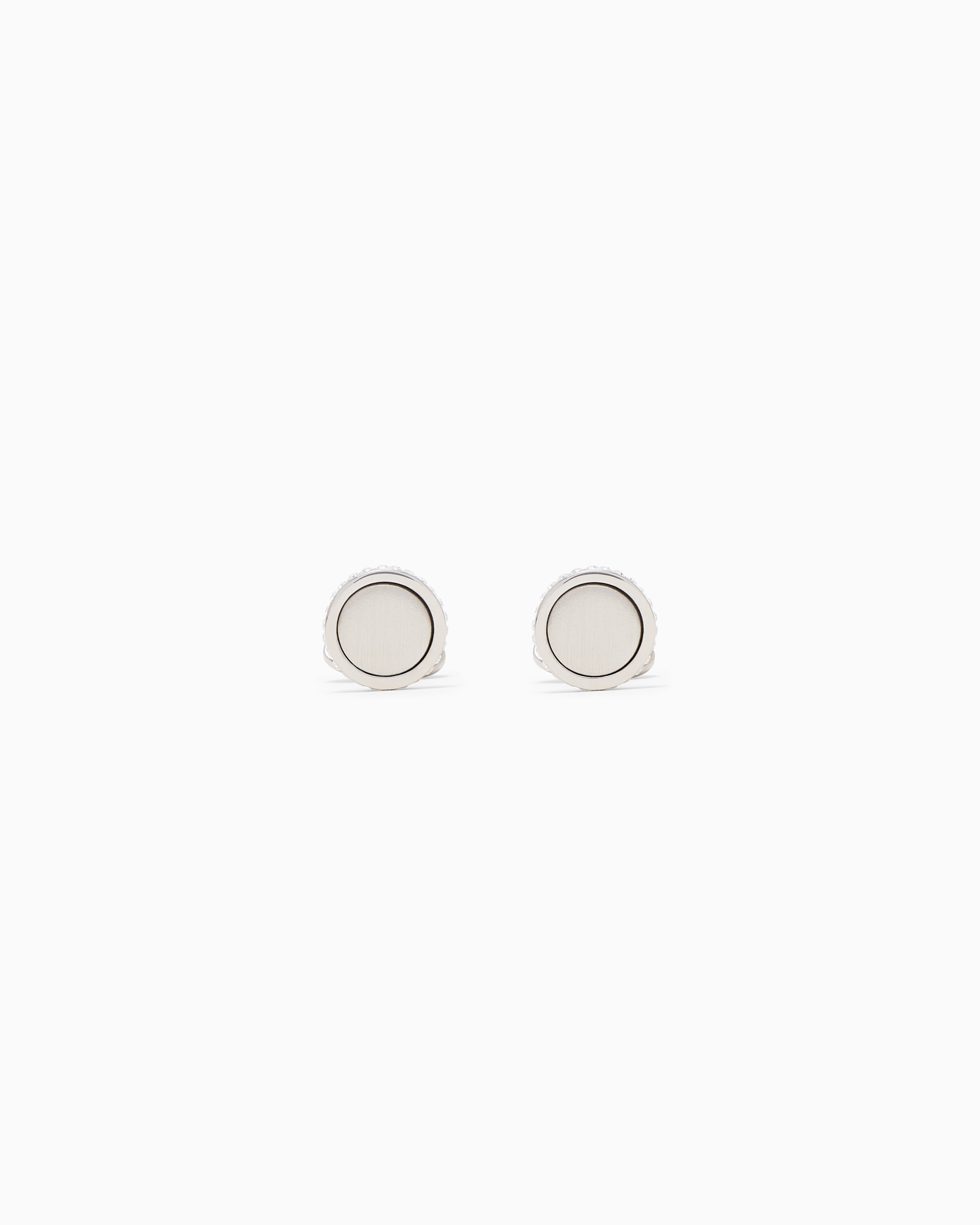 Giorgio Armani Transparent Cufflinks With Silver Metal And Crystal