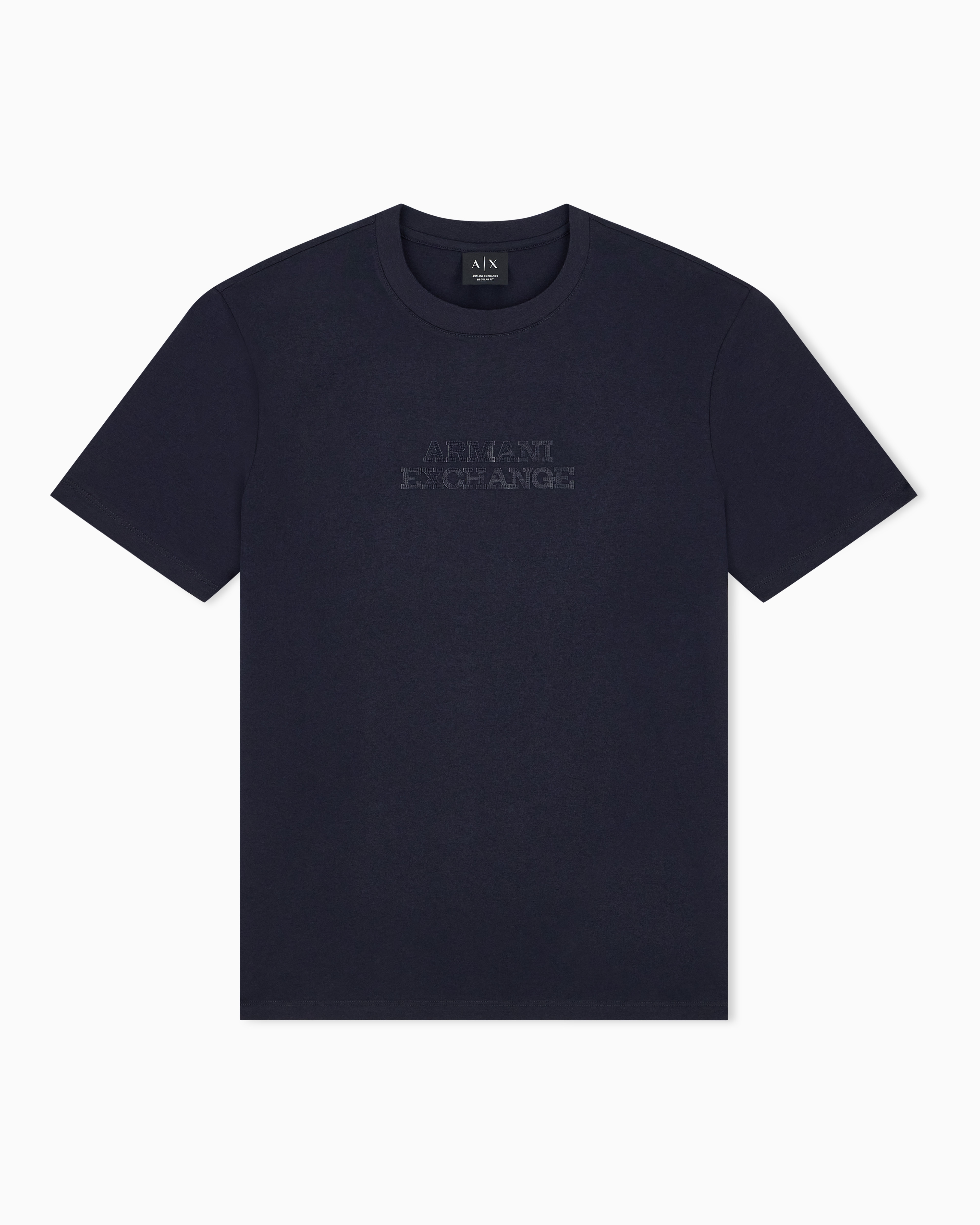 Armani Exchange Navy Blue Regular T-Shirt In Cotton Jersey