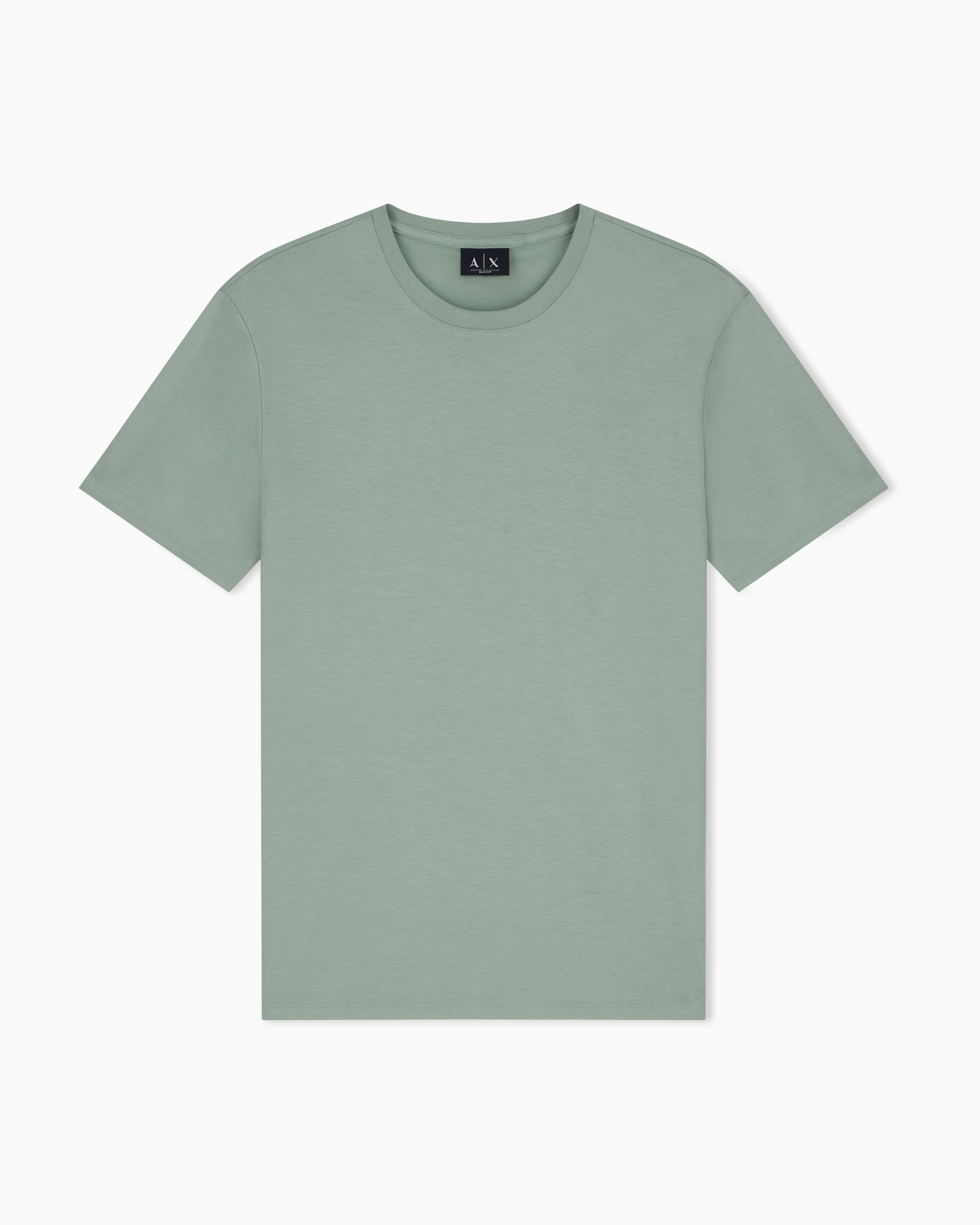 Armani Exchange Green Slim Fit T-Shirt In Pima Cotton Jersey