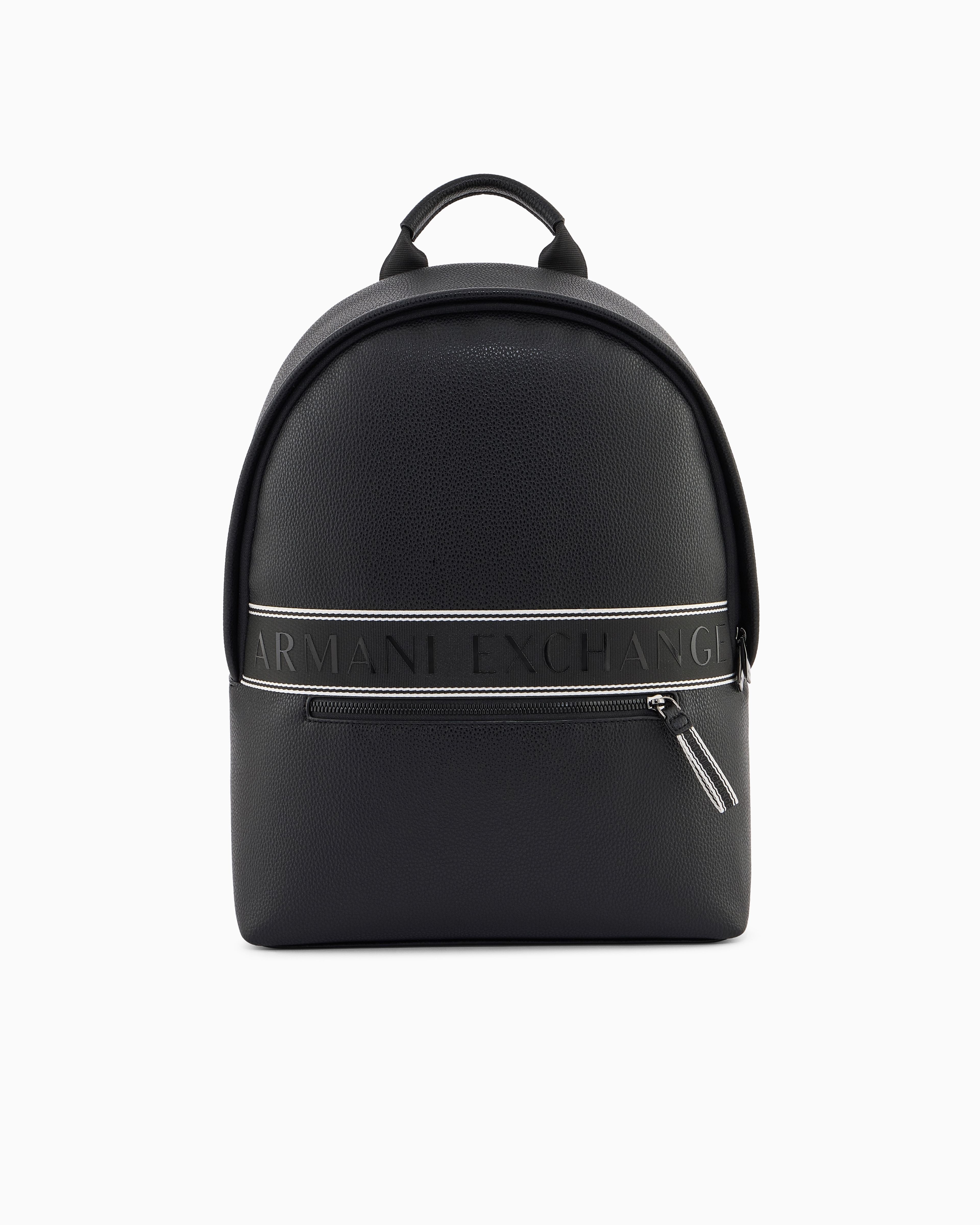 Armani Exchange Black Backpack In Coated Fabric