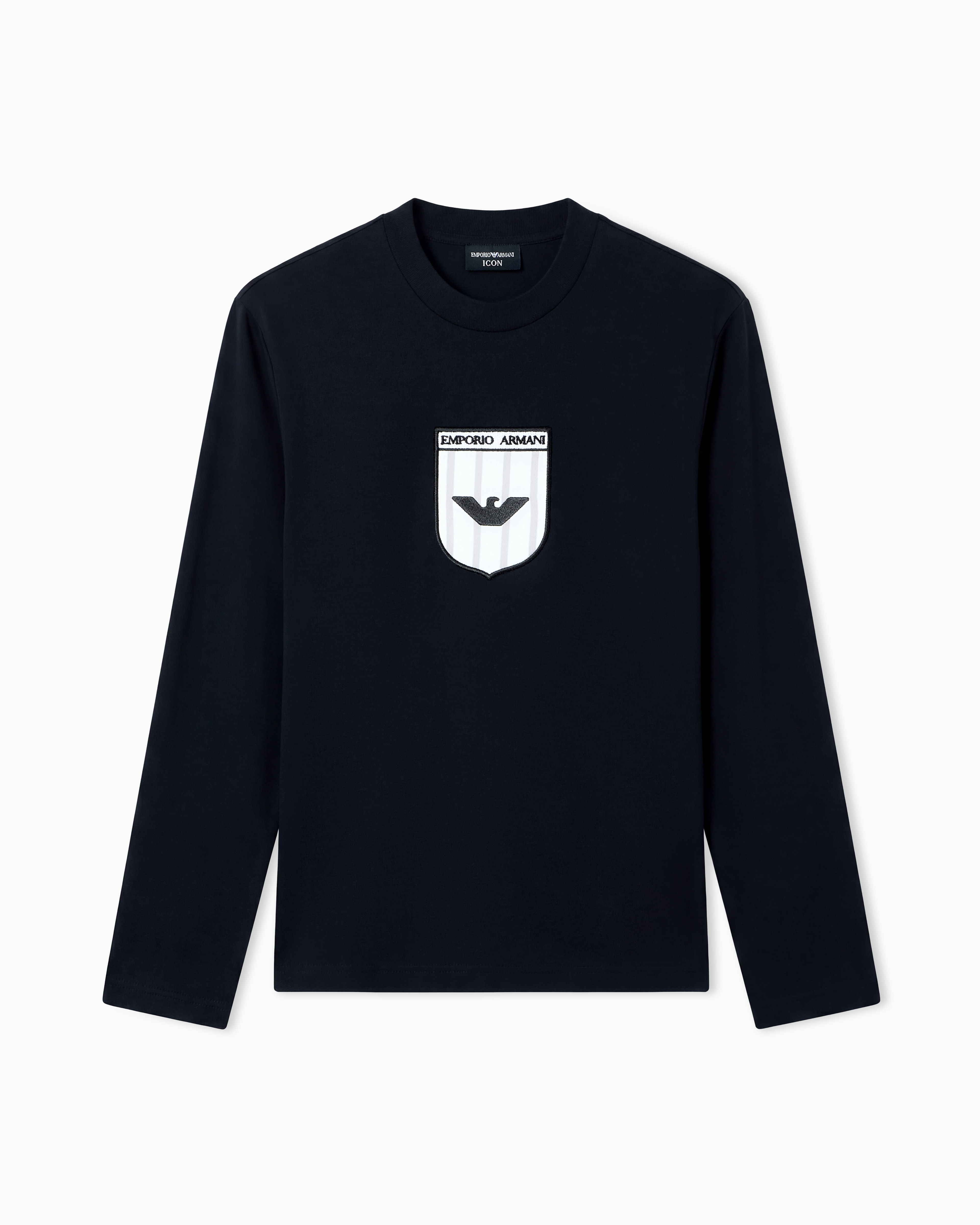 Emporio Armani Maglia In Jersey Interlock Con Ricamo Icon