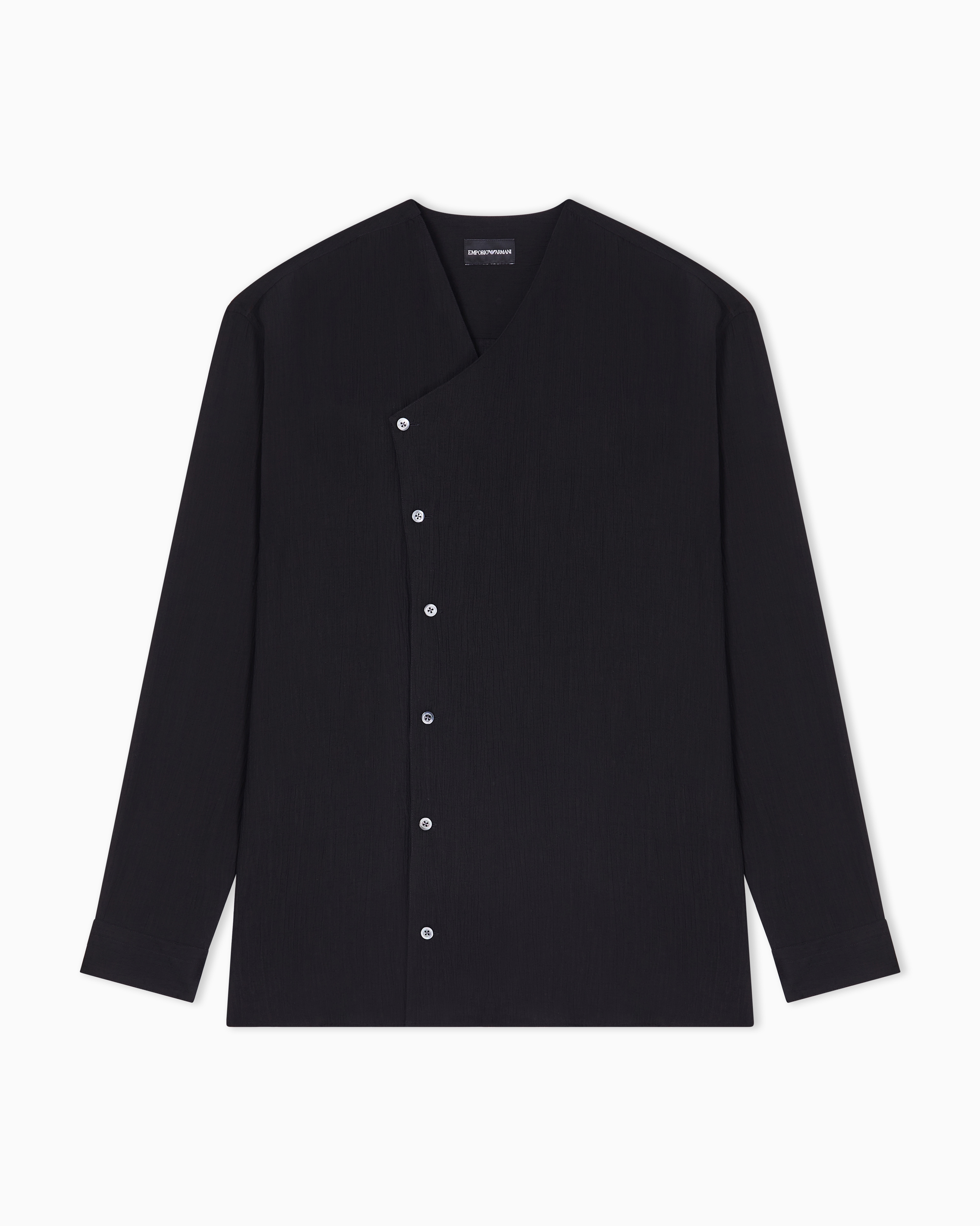 Emporio Armani Camicia Con Chiusura Decentrata In Tessuto Crepe