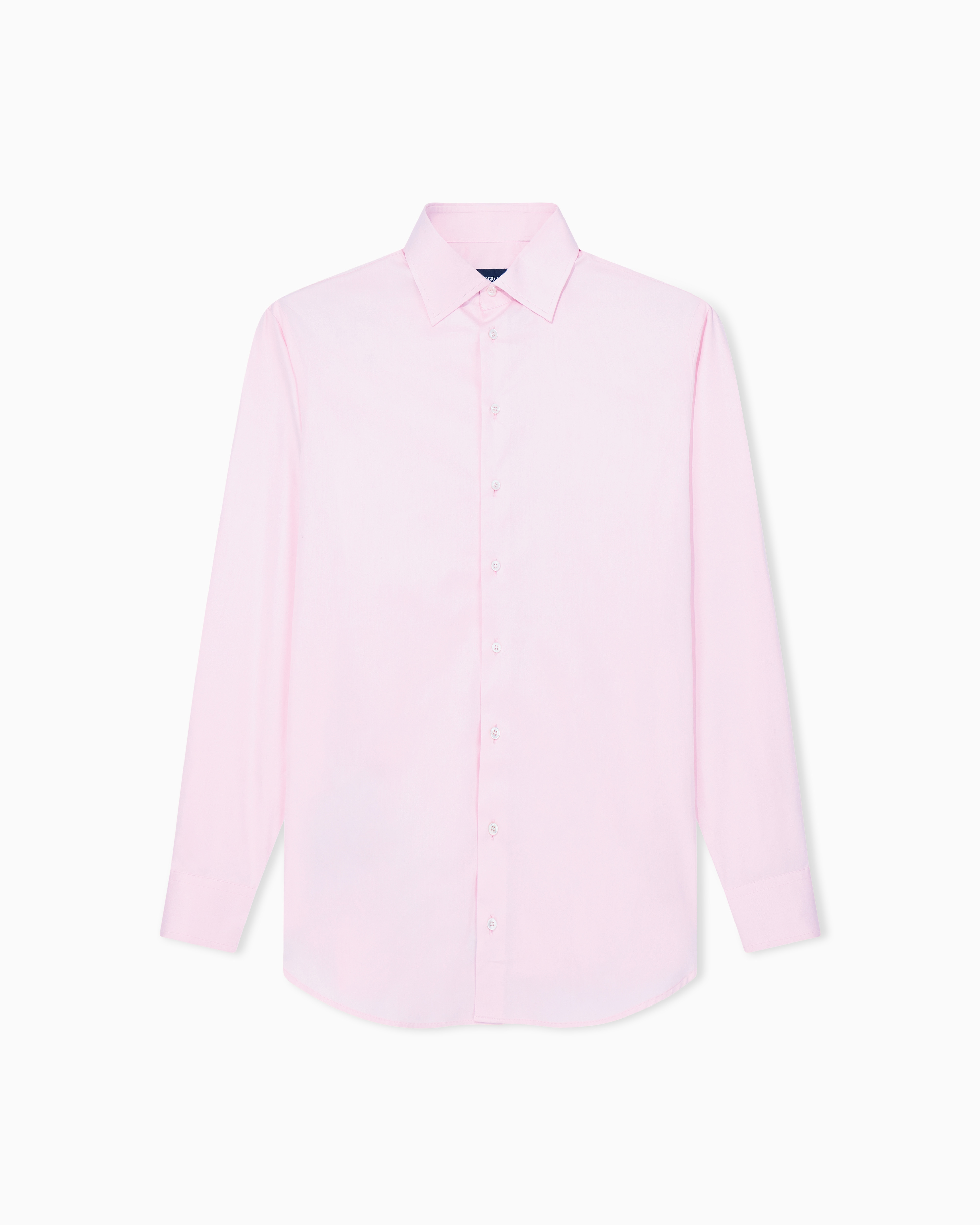 Giorgio Armani Camicia Twill Di Puro Cotone Con Collo Francese