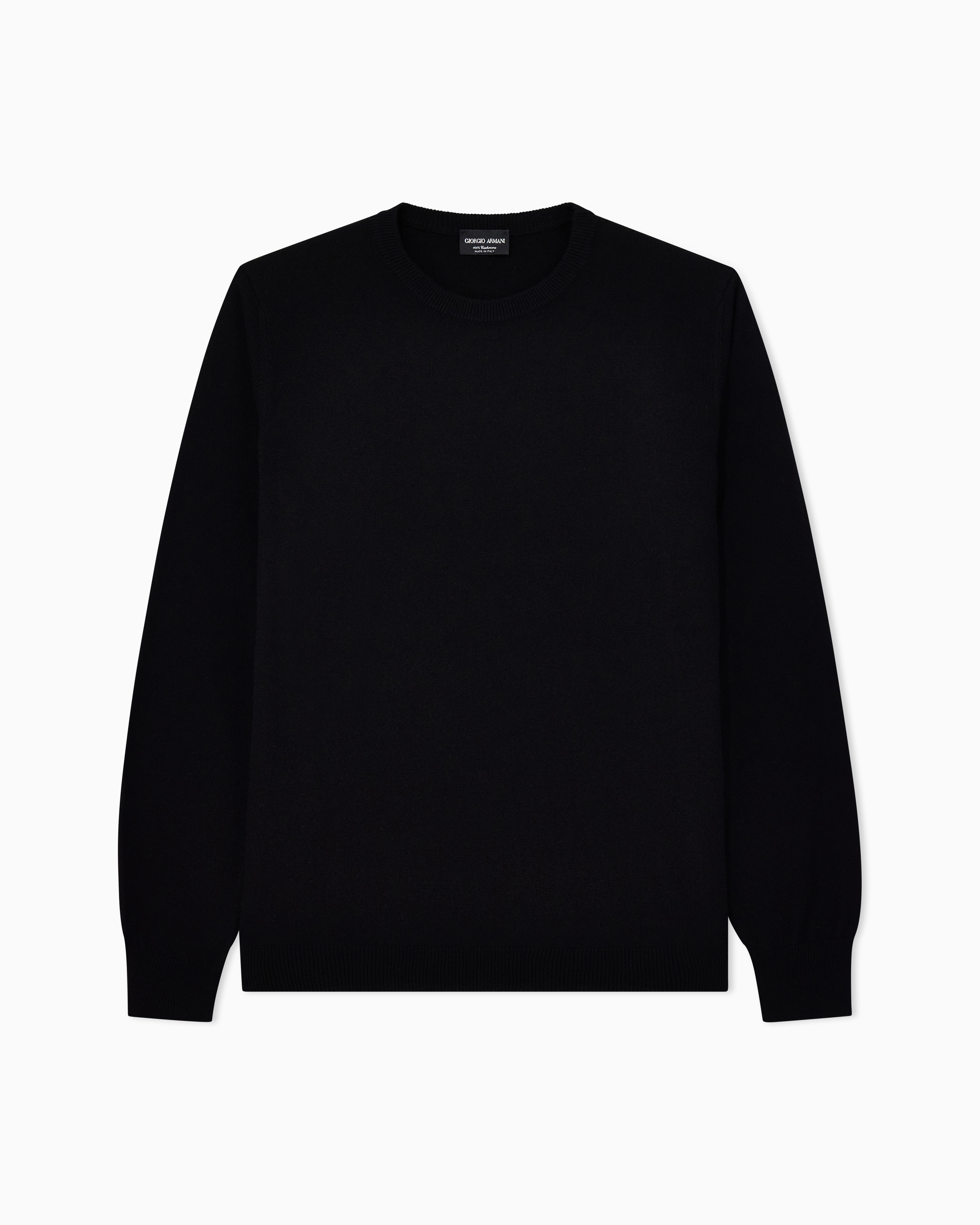 Giorgio Armani Black Cashmere Crew-Neck Jumper