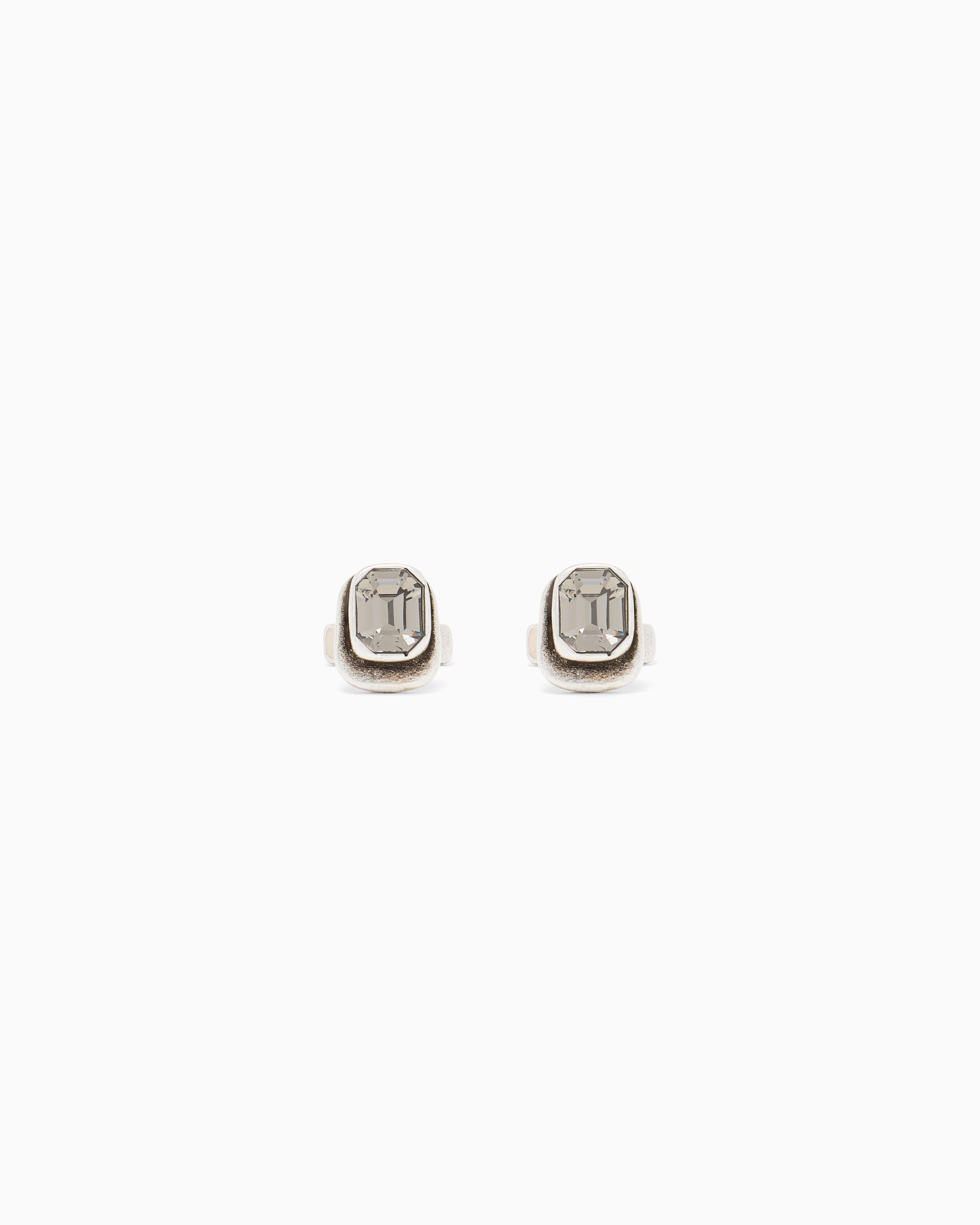 Giorgio Armani Grey Cufflinks In Silver And Crystal