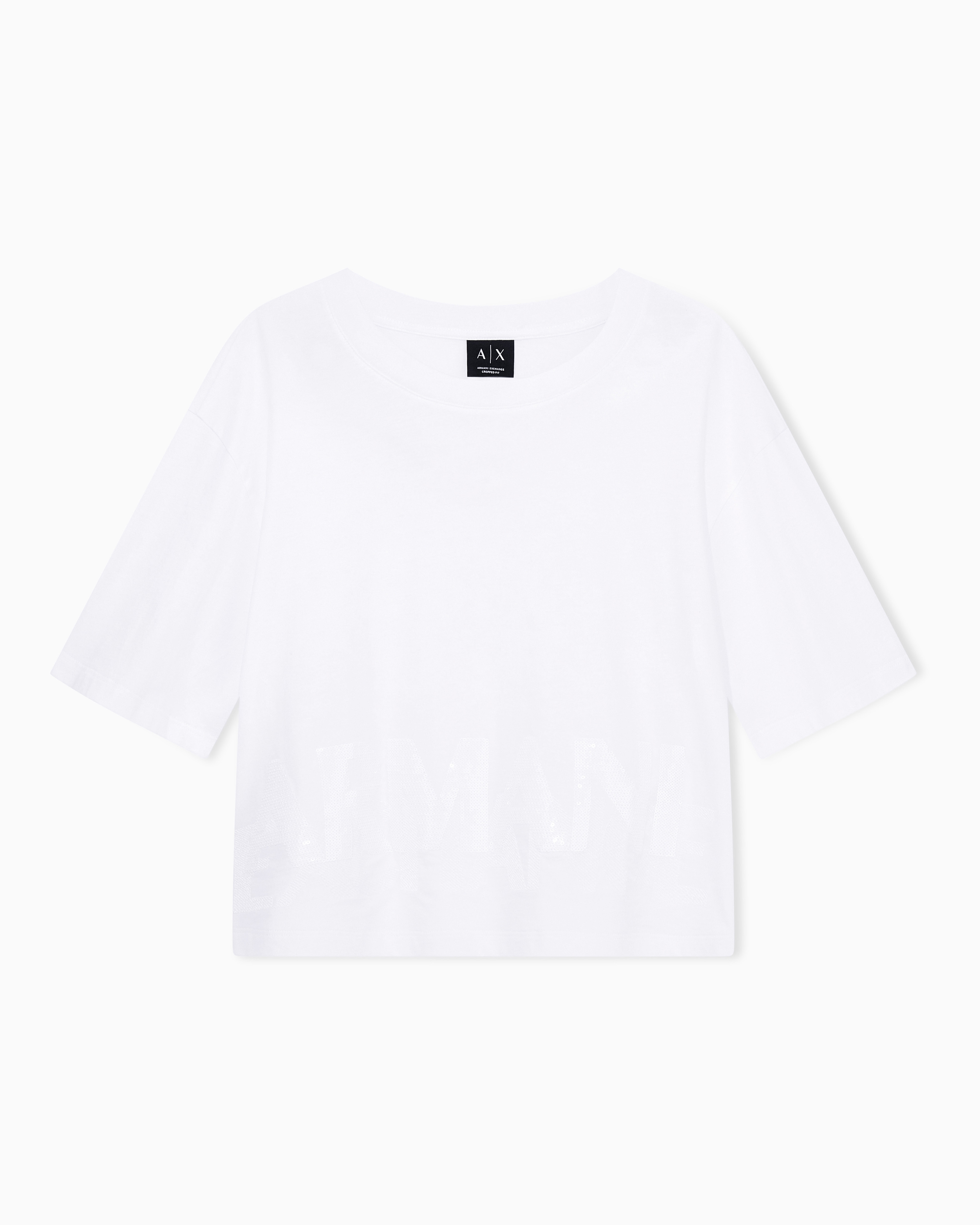 Armani Exchange White Regular T-Shirt In Cotton Jersey