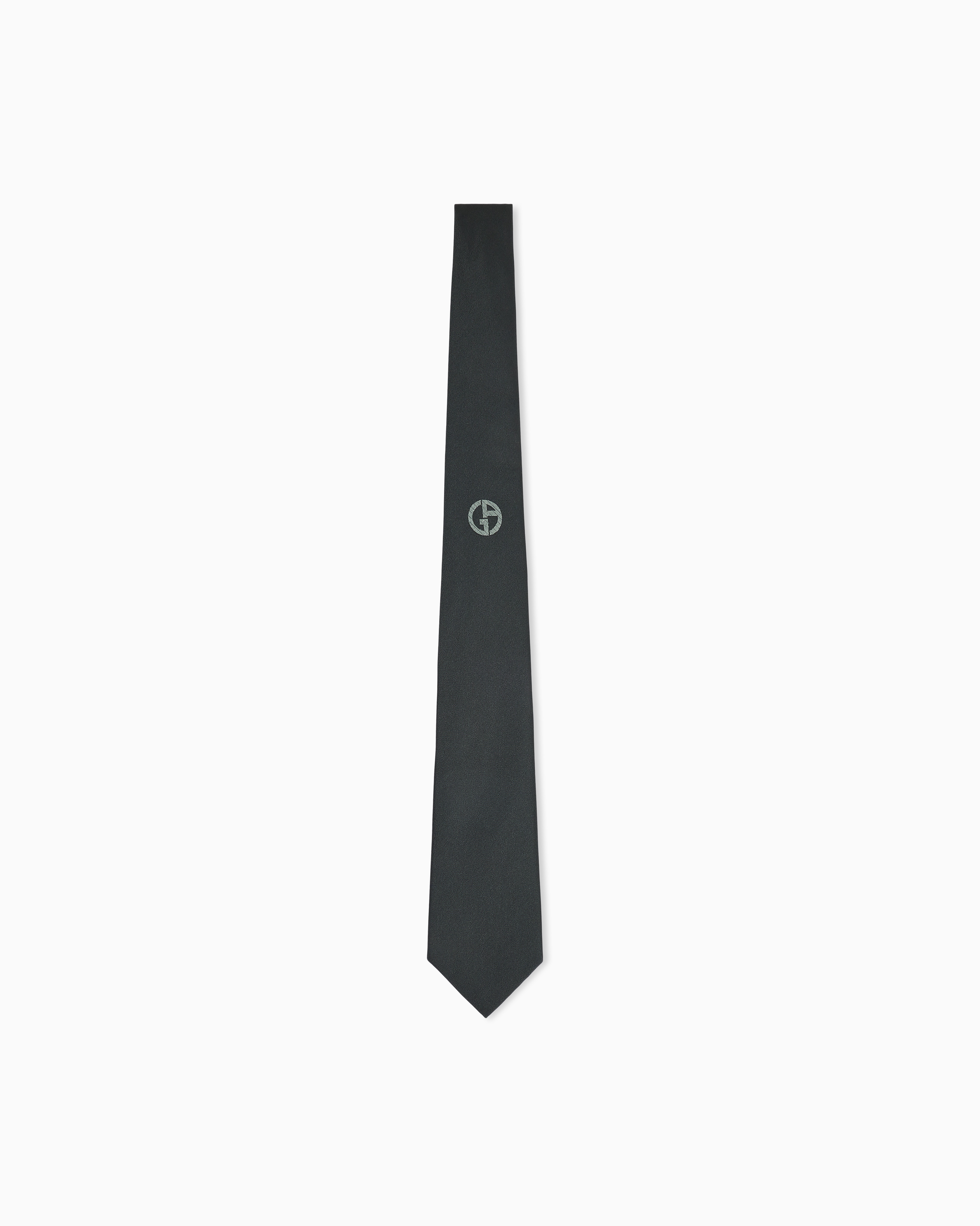 Giorgio Armani Green Woven Tie In Silk