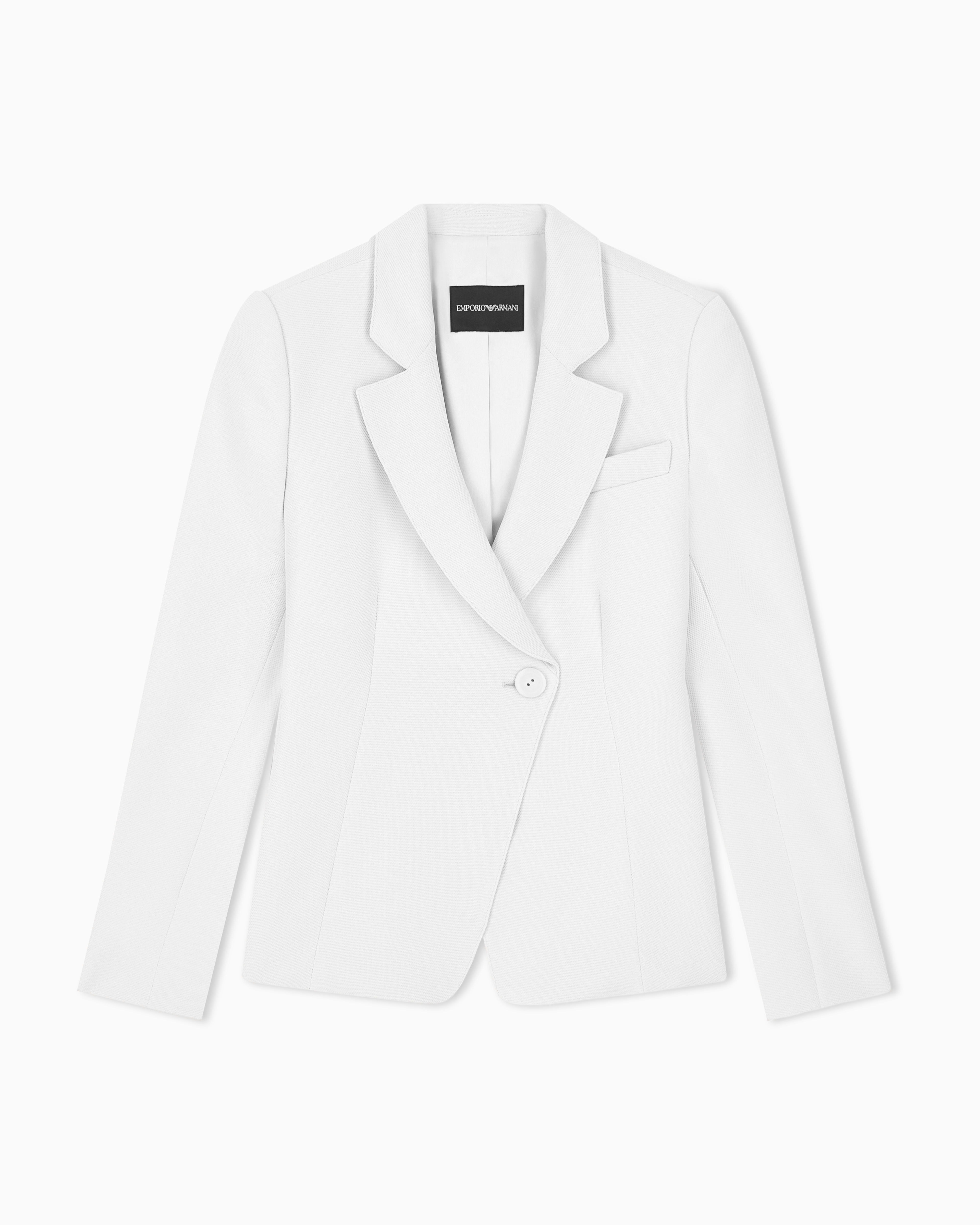 Emporio Armani Grey Tailored Single-Breasted Blazer With Notched Lapels