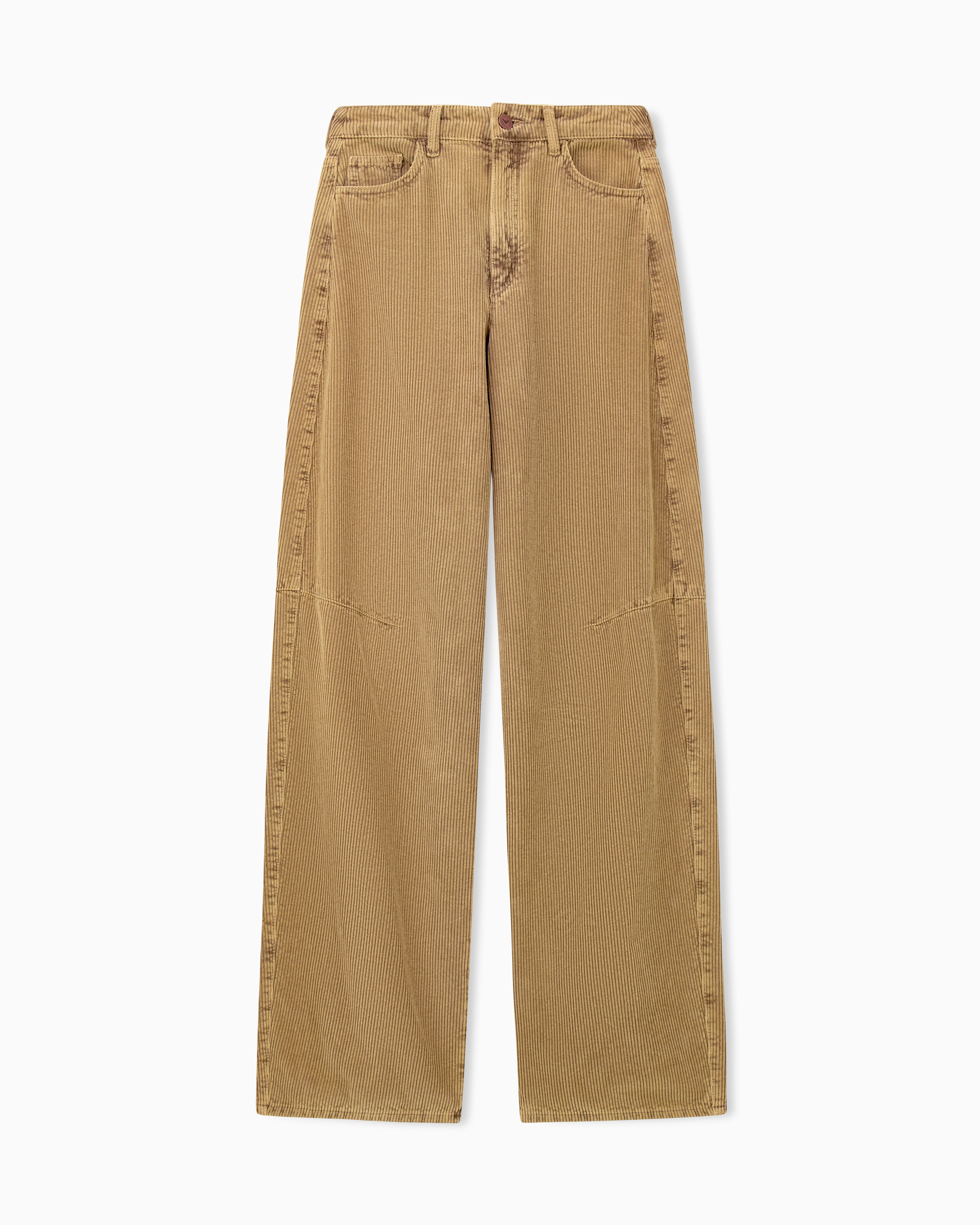 Emporio Armani Beige Five-Pocket Corduroy Pants Boteh Capsule