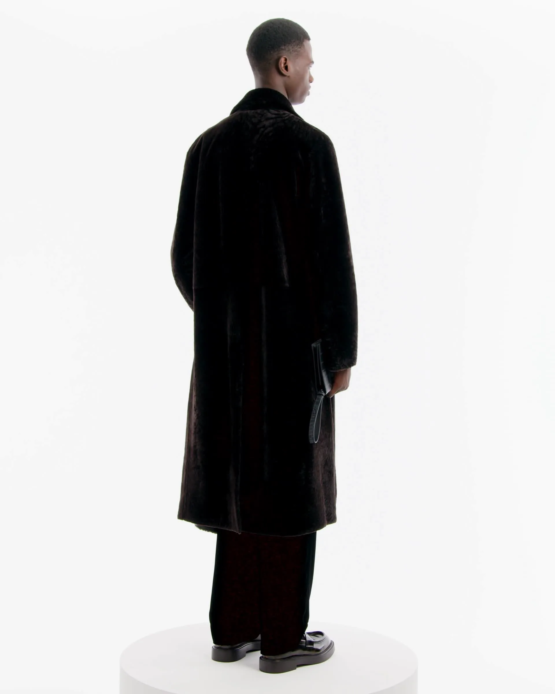 ヘンリーネックセーター ウール シェニールジャカード ツートン