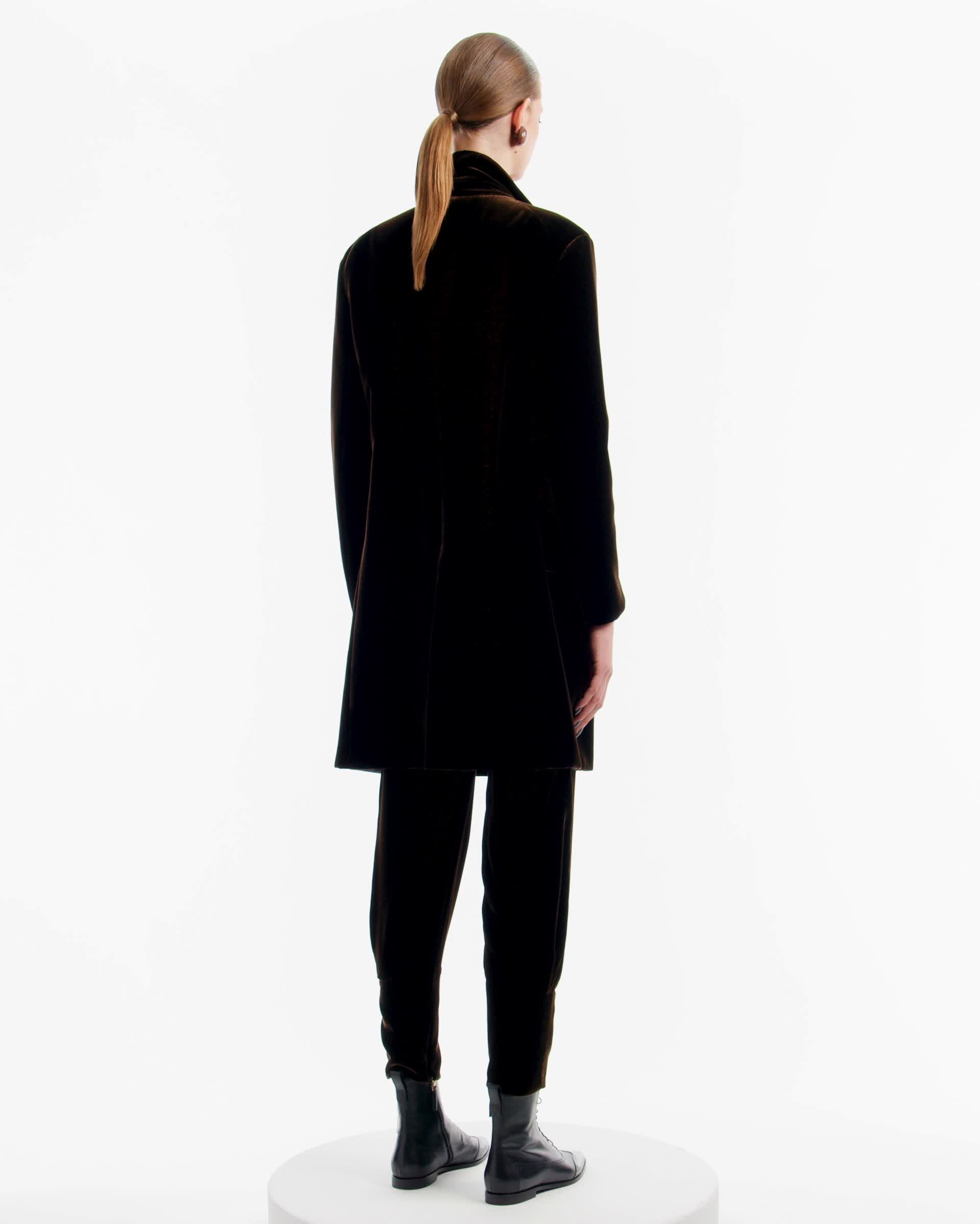 ジョルジオアルマーニ レザーダブルブレストコート/黒 52（5300)ejhbj Giorgio Armani レザー ダブルコート | ブラウン | FARFETCH JP