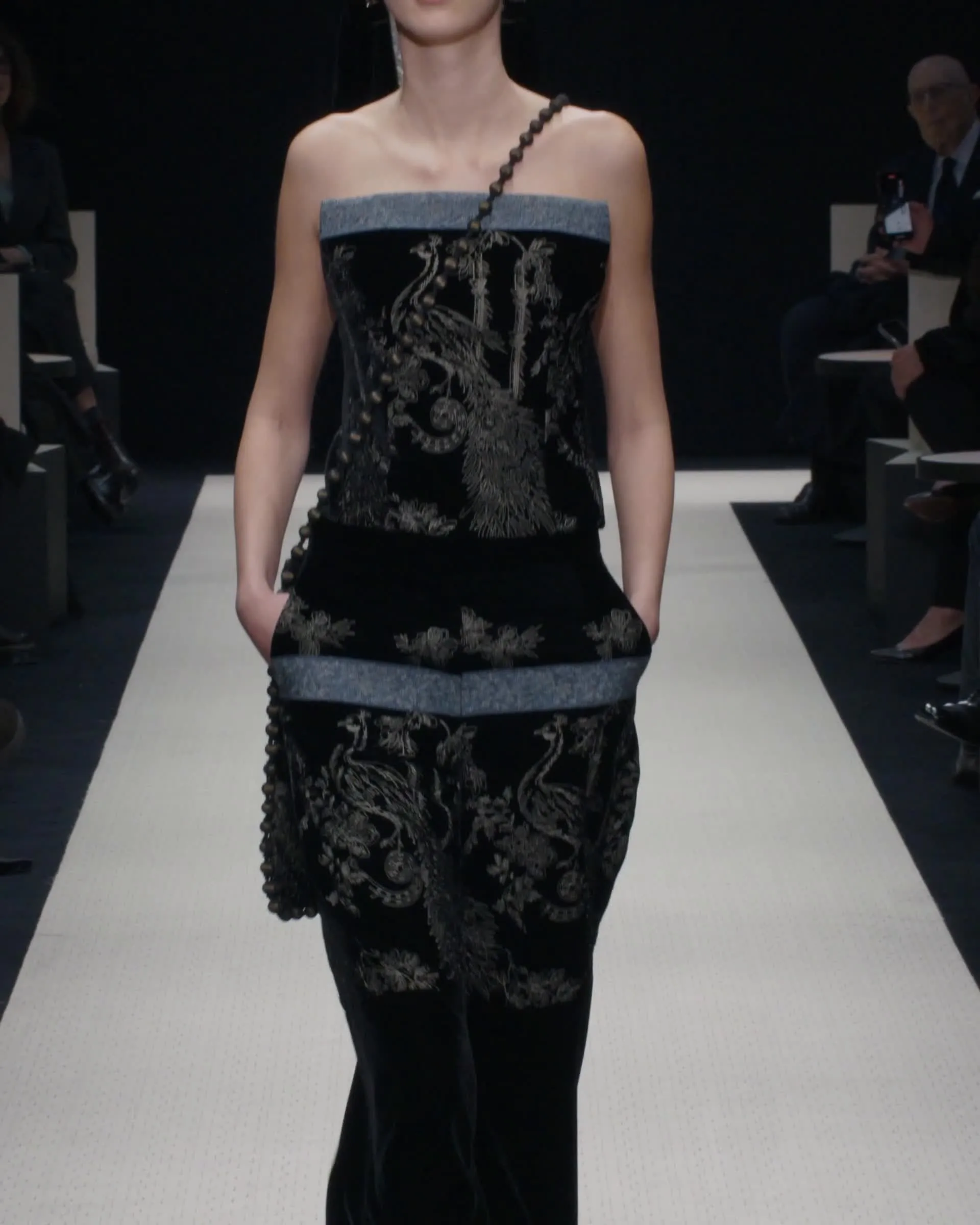 ベルベットパンツ 刺繍 | Giorgio Armani