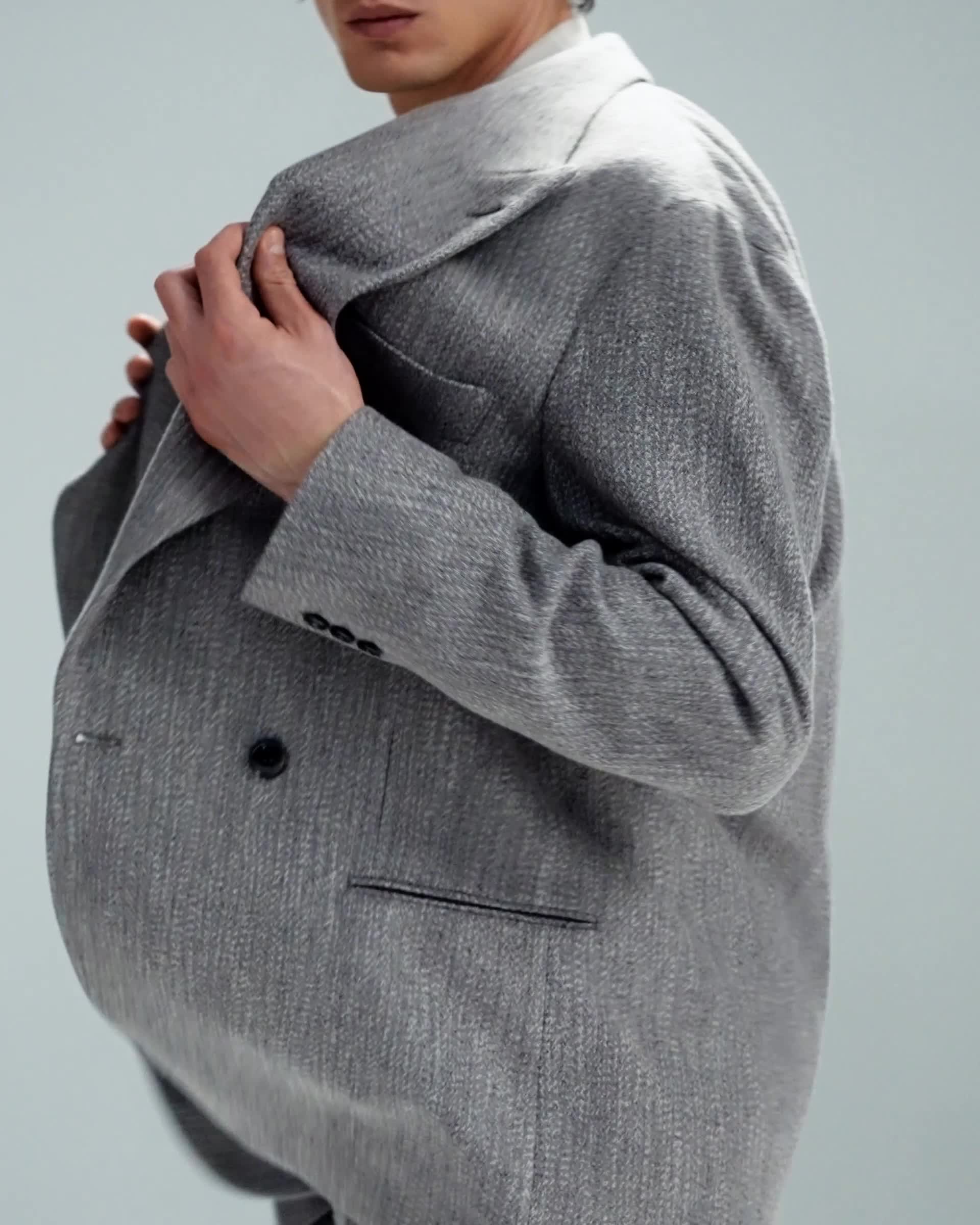 Heritage Line double-breasted jacket in a wool and viscose blend