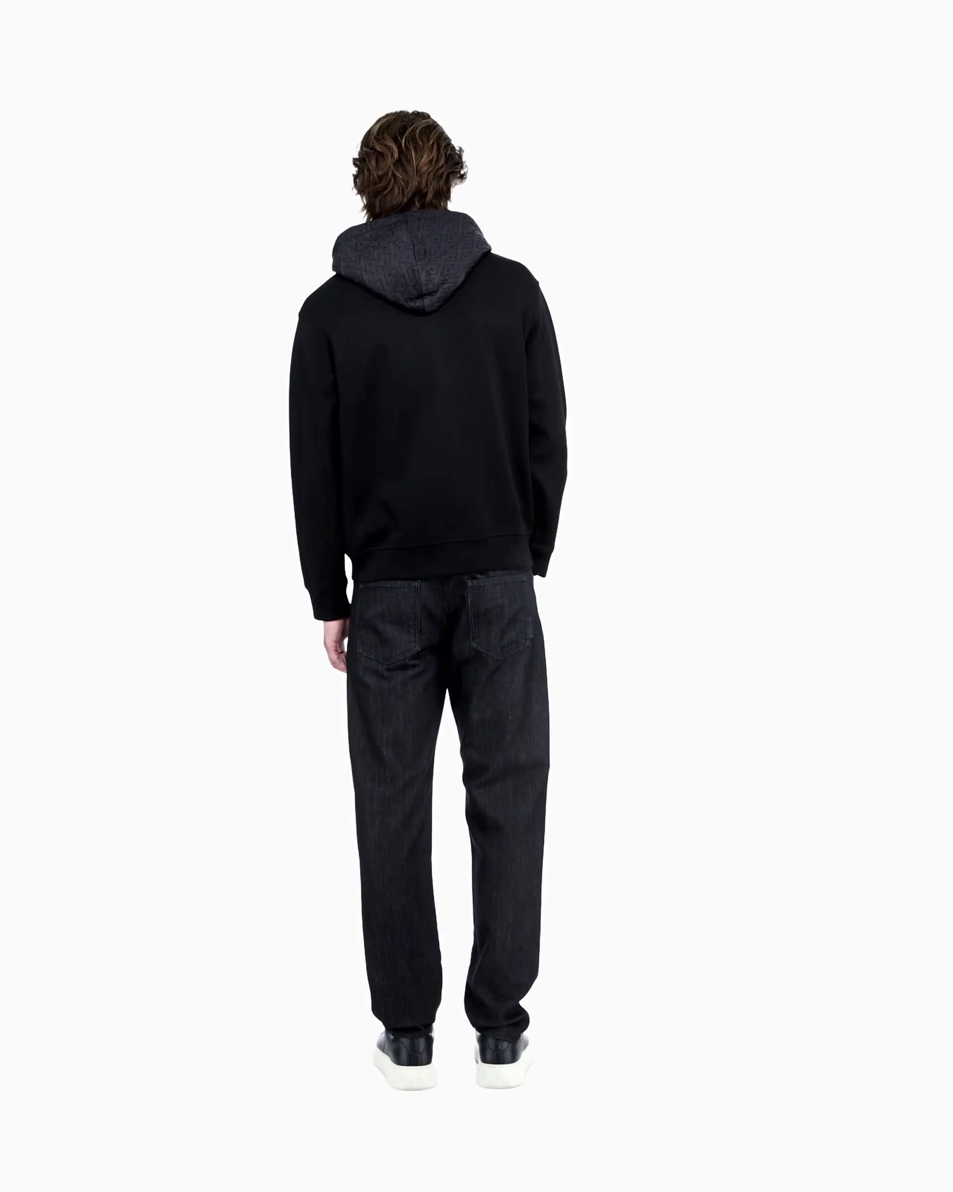 Zip-up sweatshirt with contrasting hood | Armani Exchange