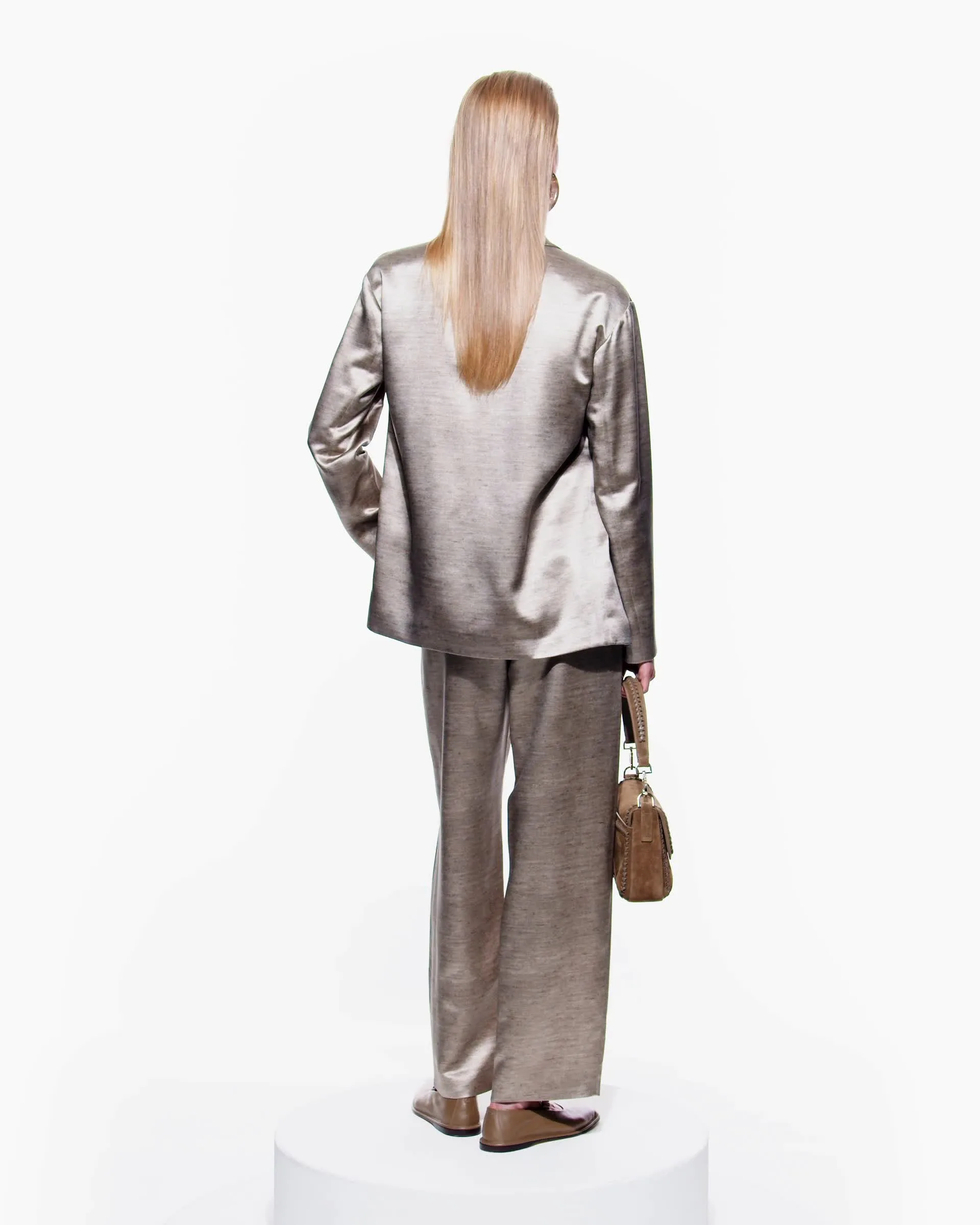 Tussah silk double-breasted jacket | Giorgio Armani