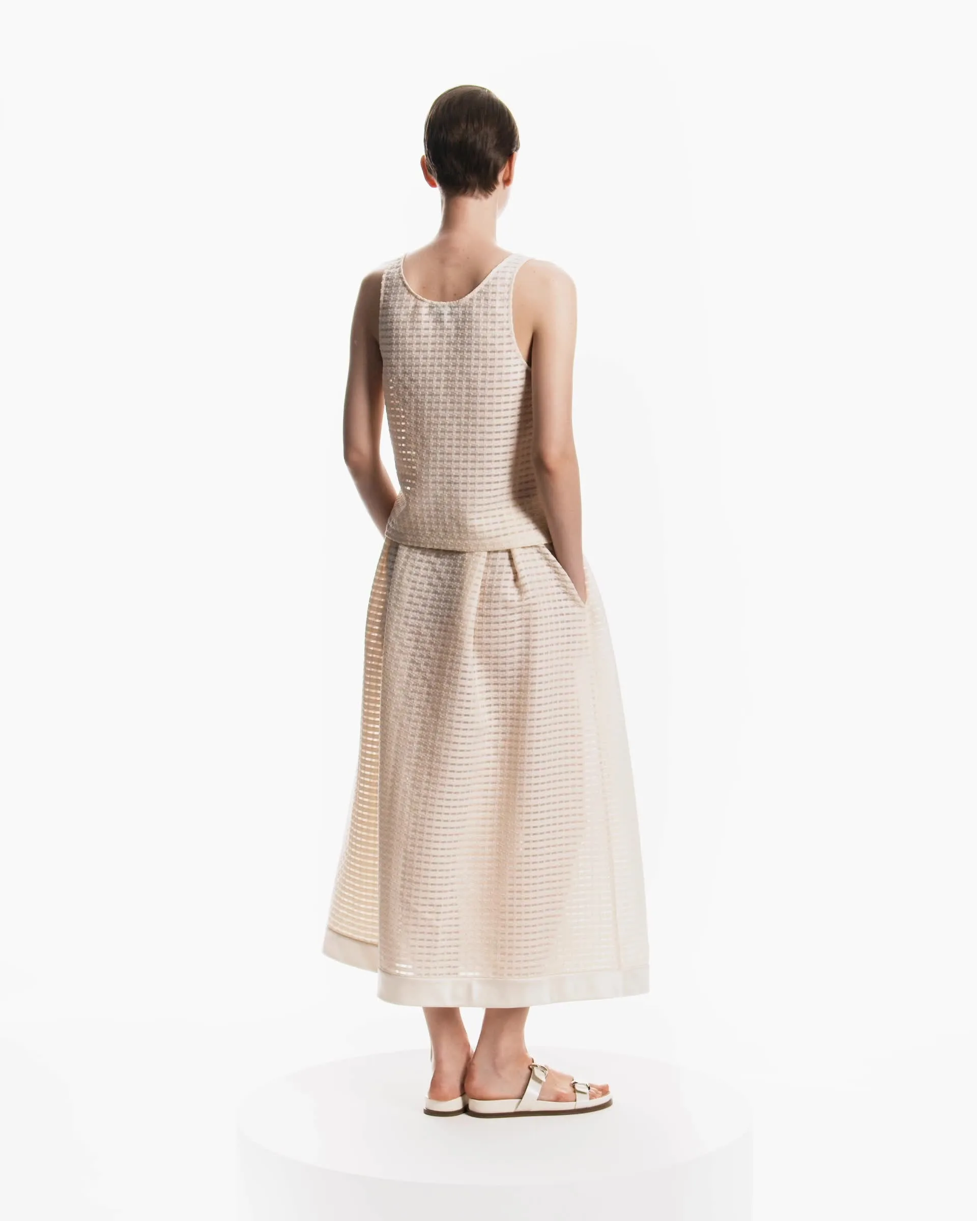 3D gingham jacquard top | Emporio Armani