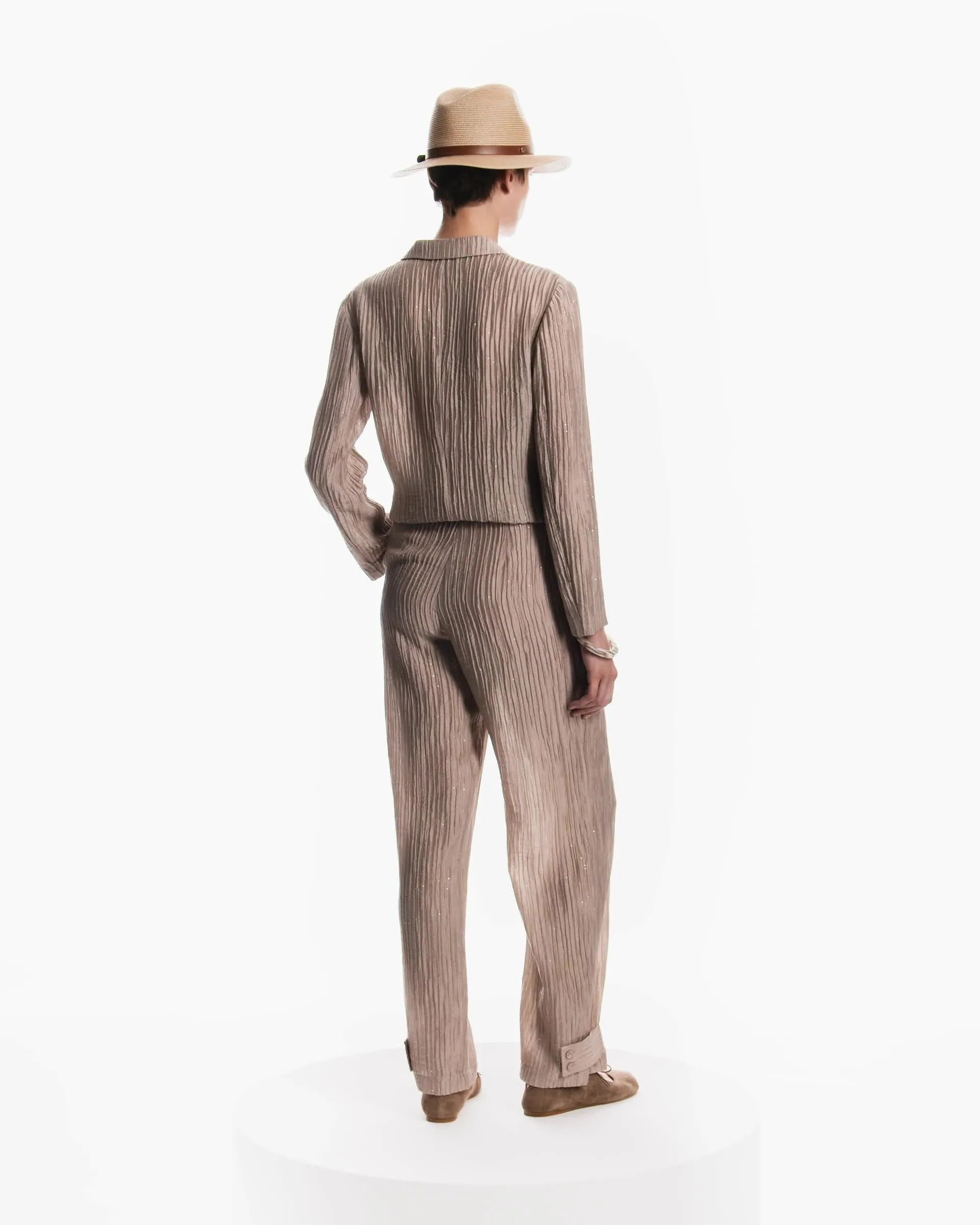 Single-breasted jacket in sparkling pleated crepon | Emporio Armani